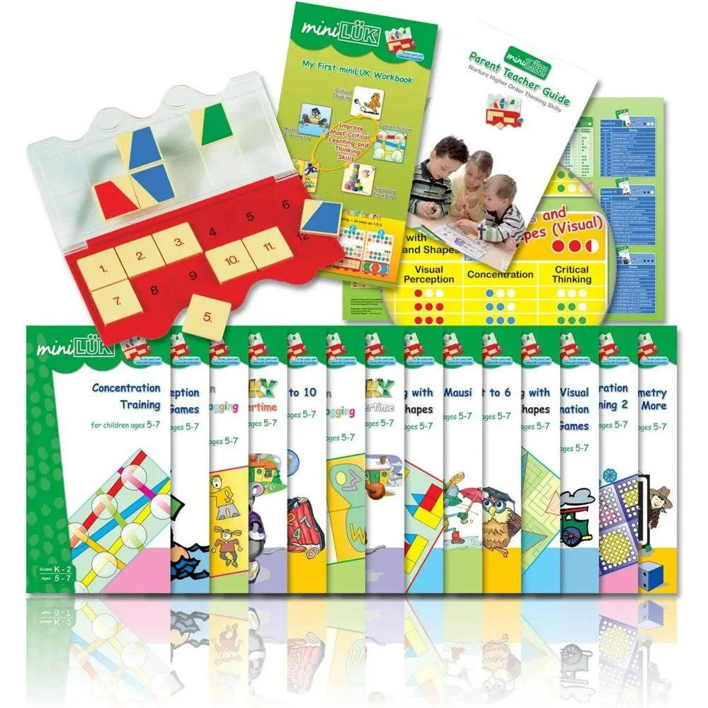 MiniLUK High IQ Kids Brain Challenger Complete Set HomeSchool Learning Excersize